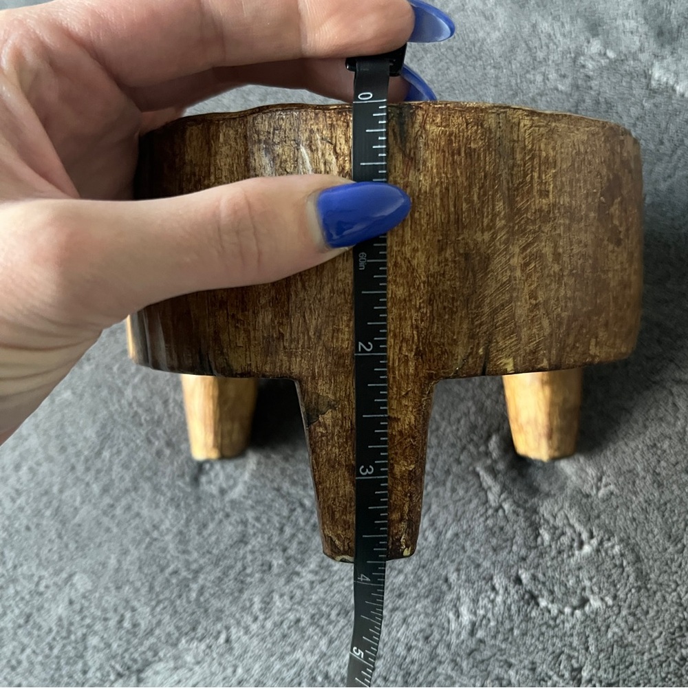 🔥Handcrafted Wooden Pedestal Bowl - Picture 6 of 6